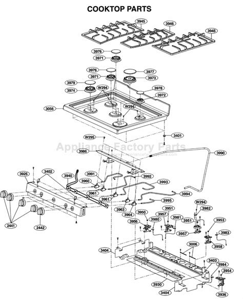 lg gas stove parts diagram